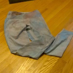 Full length. Cross waists leggings. Muted rainbow colors. Size medium.